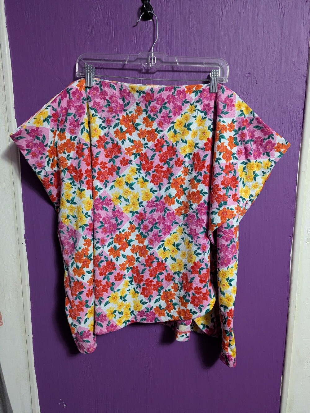 69. NWT Isaac Mizrahi White Pink Floral Checkered Skort Pockets 5X 28 30 32